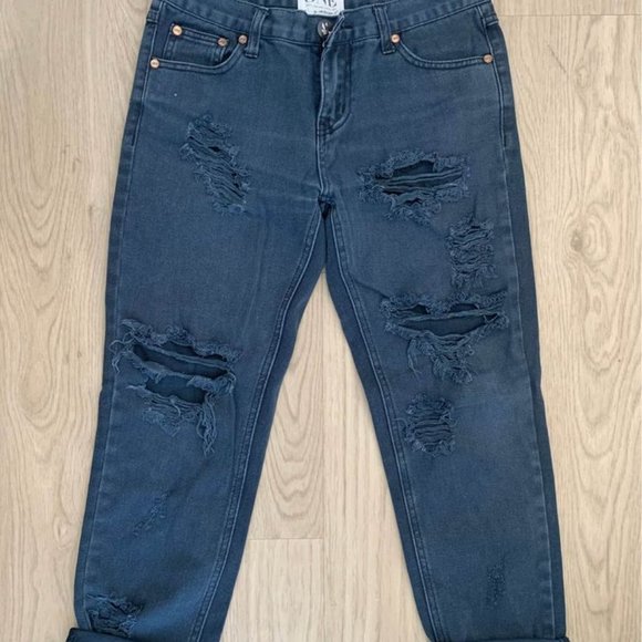 One Teapsoon Blue Distressed Boyfriend Jeans - Picture 2 of 5